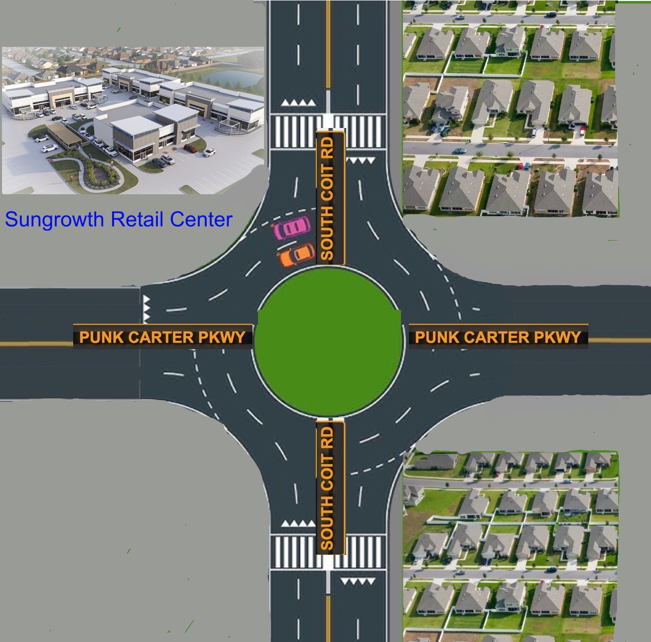 4-Lane Intersection - Coit Rd & Punk Carter Pkwy